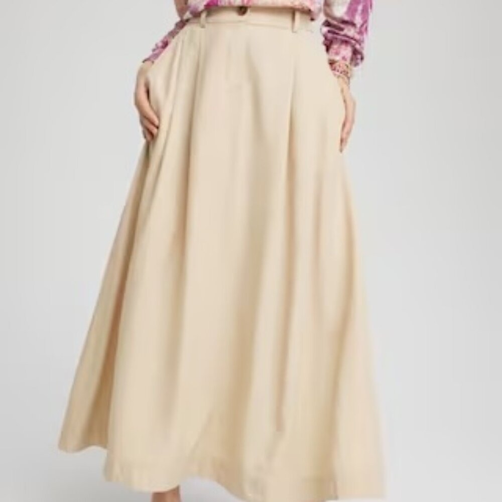 NWT Soft Tencel Linen blend Midi Skirt size M Chicos Pleated A line - Picture 13 of 13